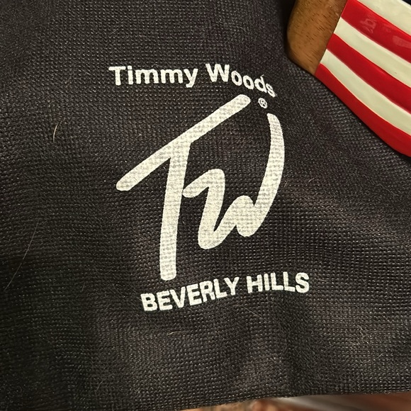 Timmy Woods Beverly Hills God Bless America Wood Clutch - Picture 2 of 6